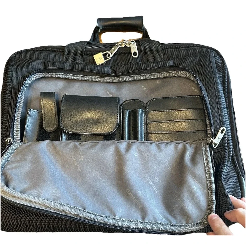 Samsonite Rolling Laptop Briefcase Business Travel Bag Black Wheeled Good